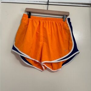 Nike Women's Orange and Blue Athletic Shorts